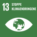 illustrasjon FN bærekraftmål 13 grønn bakgrunn og jordkloden