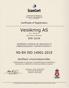 Veisikring ISO 14001 sertifikat